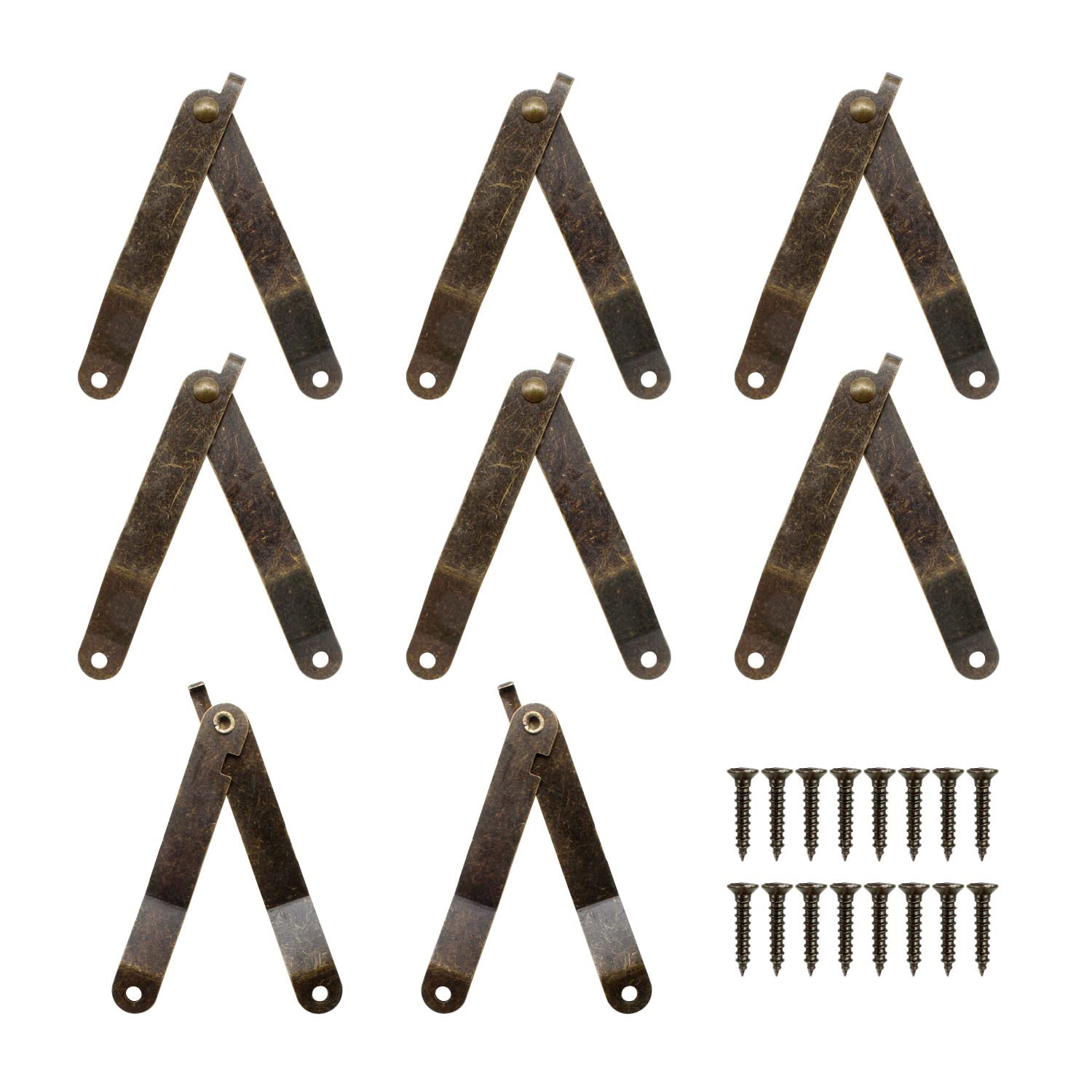 8 Pcs Retro Folding Lid Support Hinges - 83x11mm Cabinet Hinges, Heavy Duty Support Hinges for Hinged Covers, Cabinet Doors & Kitchen Cabinets