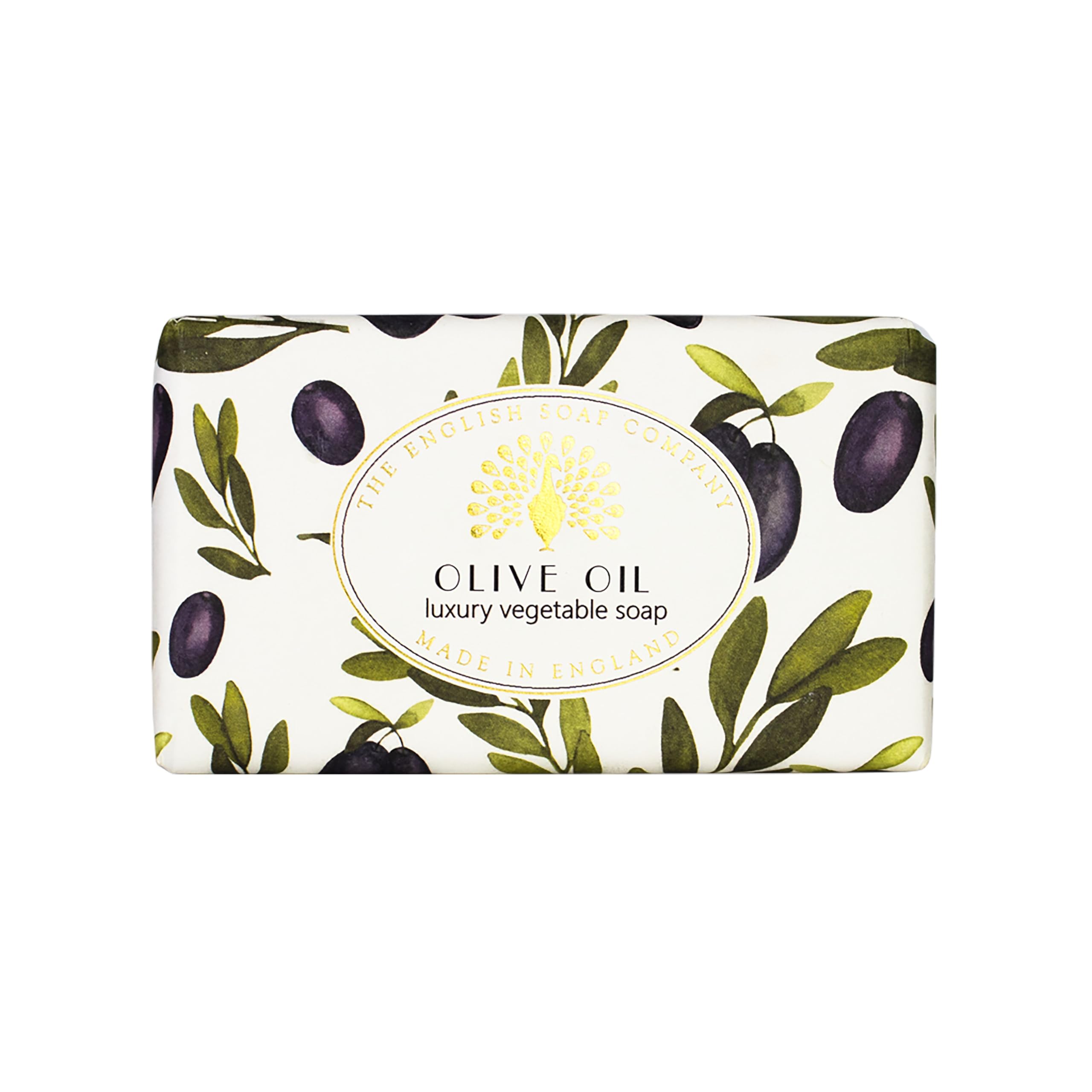 The English Soap Company Heritage Olive Soap Bar - Luxury Shea Butter Soap with Warm Musk Fragrance - Moisturising, Vegan Friendly Gift - 190g