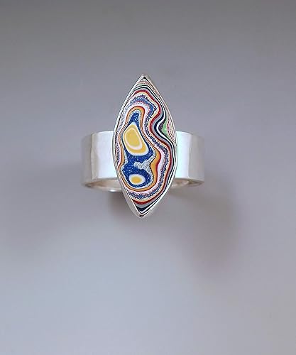 Amazon Com Fordite Ring Detroit Agate Michigan Made Hammered Sterling Silver Fordite Silver Ring Handmade