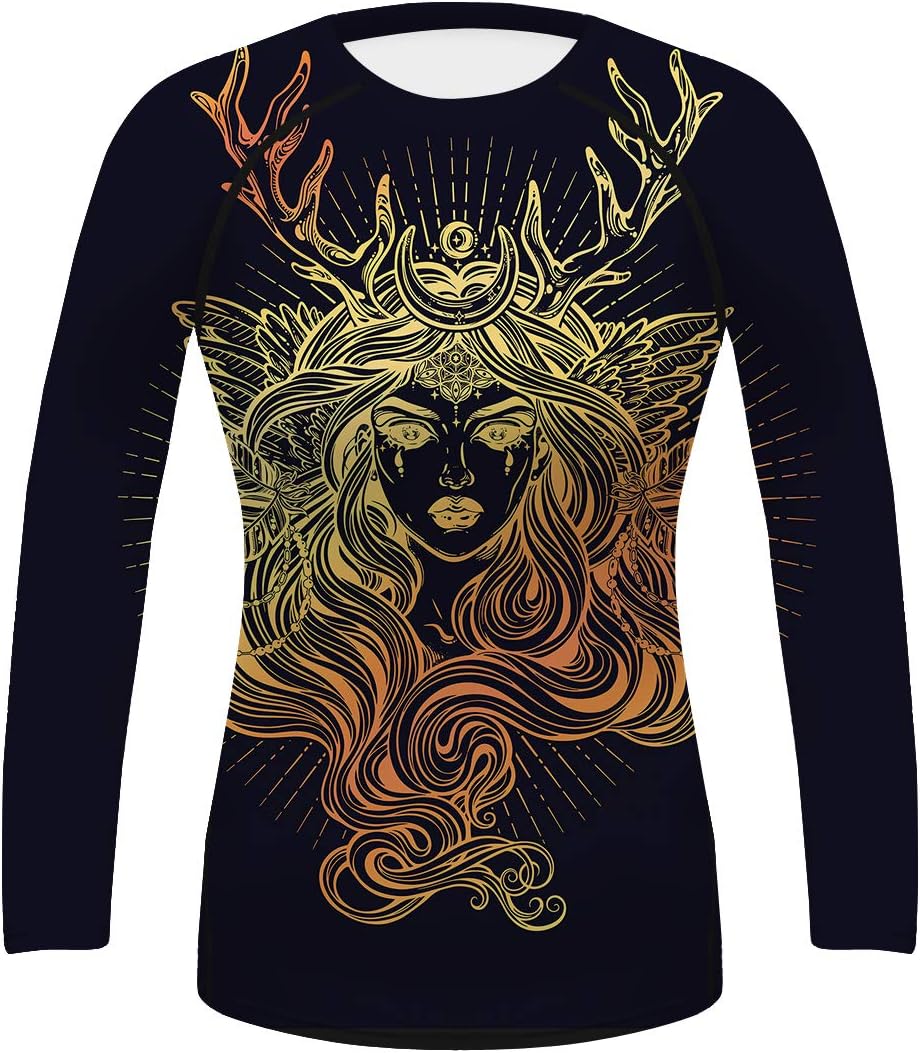 Women's Basic Skins UPF 50+ Long Sleeve Rash Guard Swim Shirts Athletic Tops S-XXL