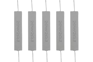 MERICDA (Pack of 5) 20W 2R 2 Ohm 5% Power Wirewound Ceramic Horizontal Cement Resistor