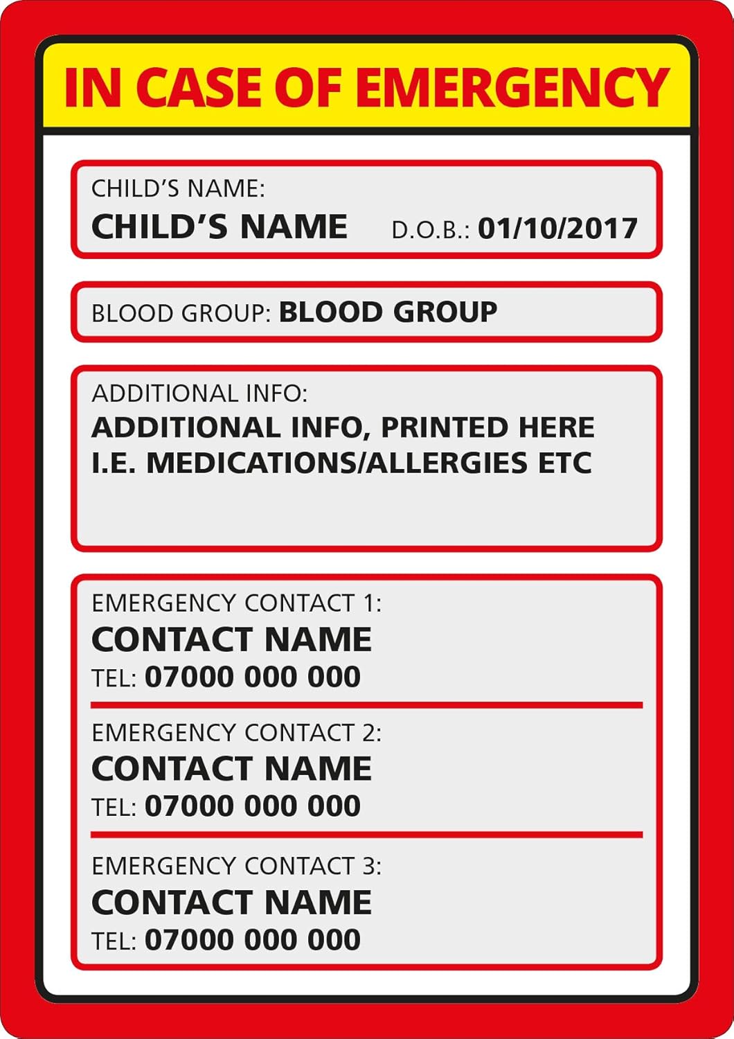 Landing Designs In Case of Emergency Car Seat Personalised Self ...
