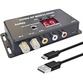 RF Modulator RCA to Coaxial Converter UHF Adapter w/Channel Switch for TV Tuner Satellite Set-top/Cable Box VCRs Bule-ray/DVD Players Roku Fire Stick NS AV Composite Video to Analog NTSC Coax TV