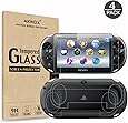 (4-Pack) Screen Protectors for Sony Playstation Vita 2000 with Back Covers, Akwox 9H Tempered Glass Front Screen Protector and HD Clear Crystal PET Back Screen Protective Film for PS Vita PSV 2000