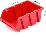Prosperplast 33x Stacking Boxes Small Parts Plastic Red 155x100x70mm Workshop view 4