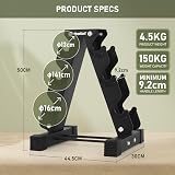 PhysKcal 3-Tier Dumbbell Rack Neoprene Storage Stand Vertical Tree view 5