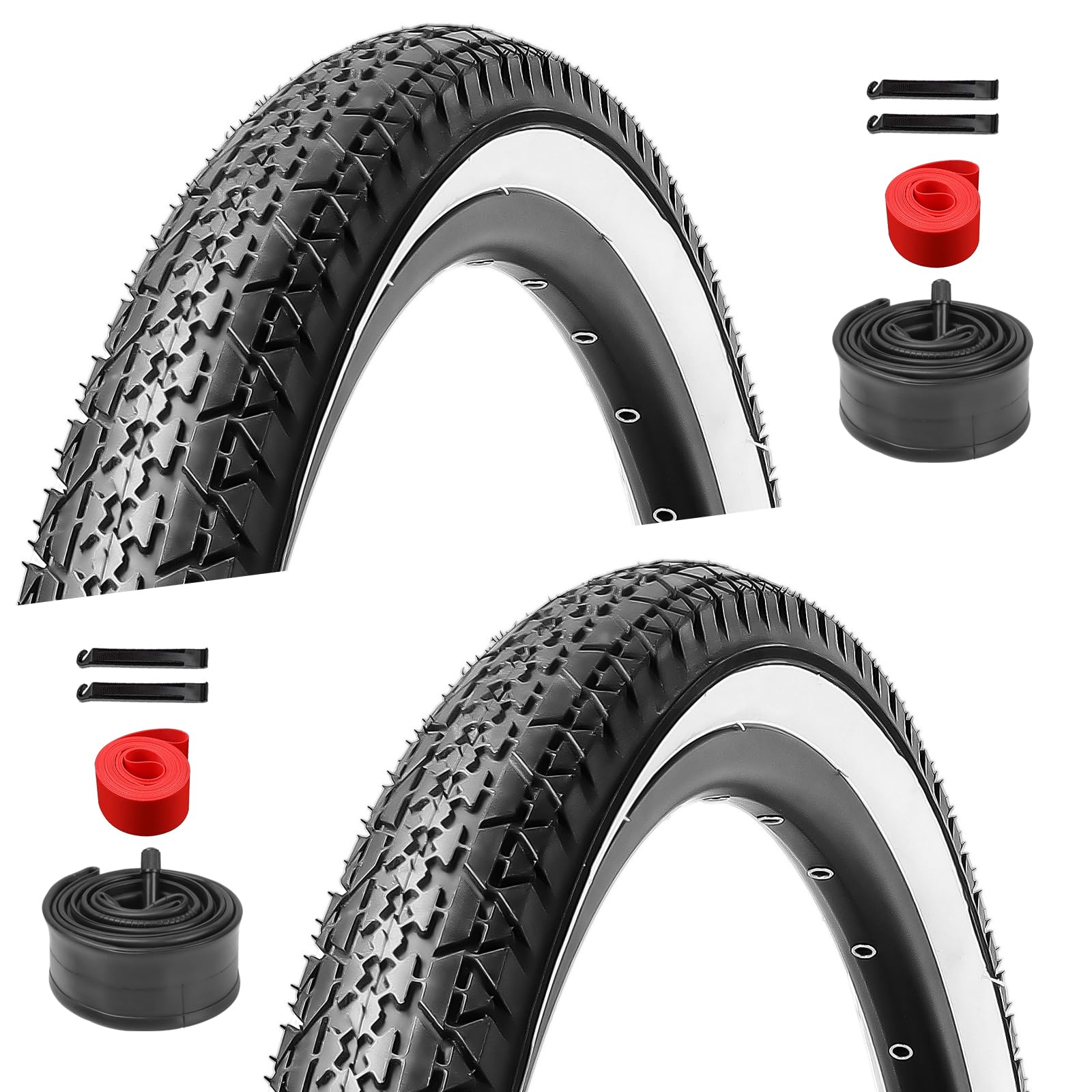 Photo 1 of 2 Pack 26 inch Bike Tires - 26x2.125 Beach Cruiser Bicycle Tires for Folding Replacement Bike