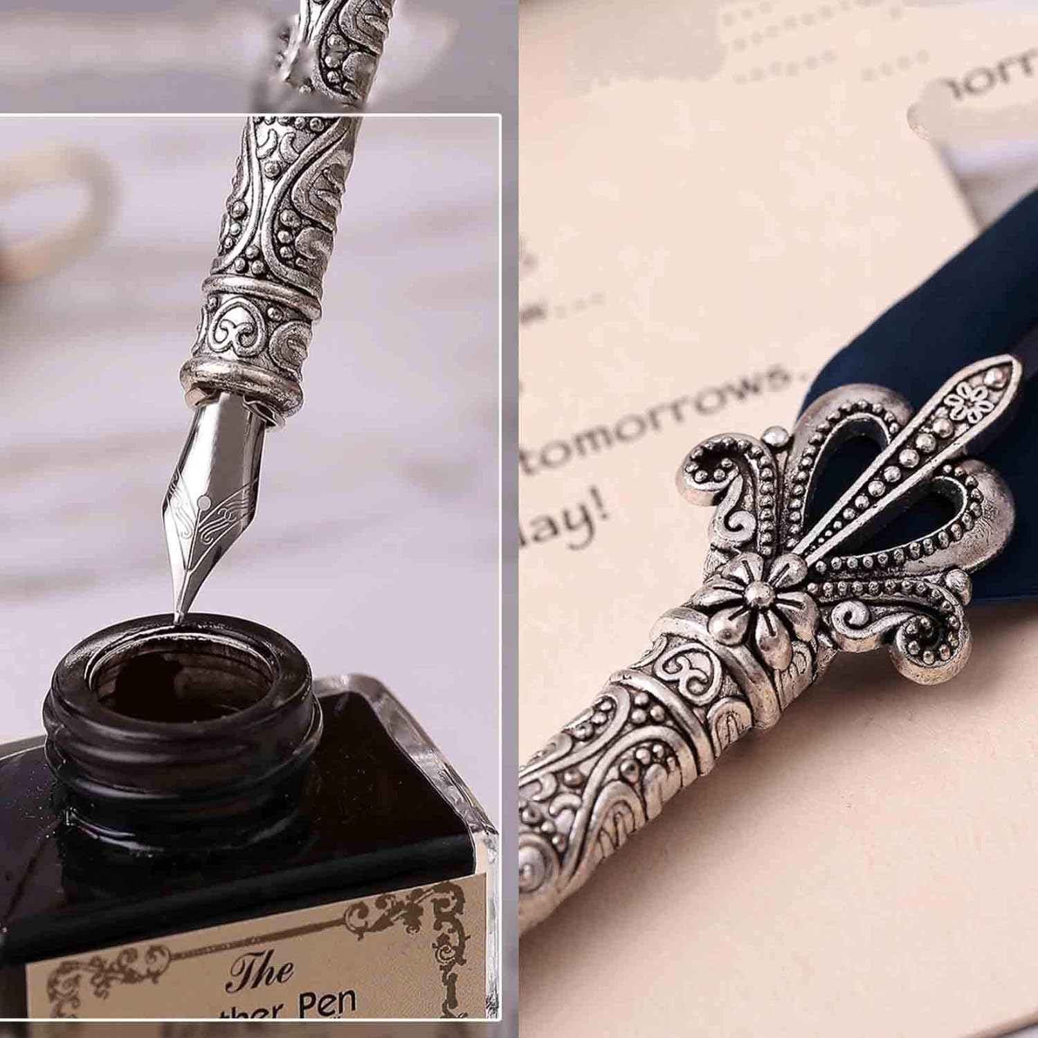 Amazon Lifmagic 羽ペン ガラスペン 羽根ペン セット 高級感 クリエイティブ プレゼント レトロ おしゃれ プレゼント 文房具 オフィス用品 文房具 オフィス用品