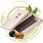 Hasegawa 墨香 Japanese Smokeless Zen Ink Essence Incense - 30 Sticks, 15 Min Burn, Premium Blend of Sandalwood, Musk, and Camphor, Rich & Sophisticated Aroma for Relaxation and Meditation