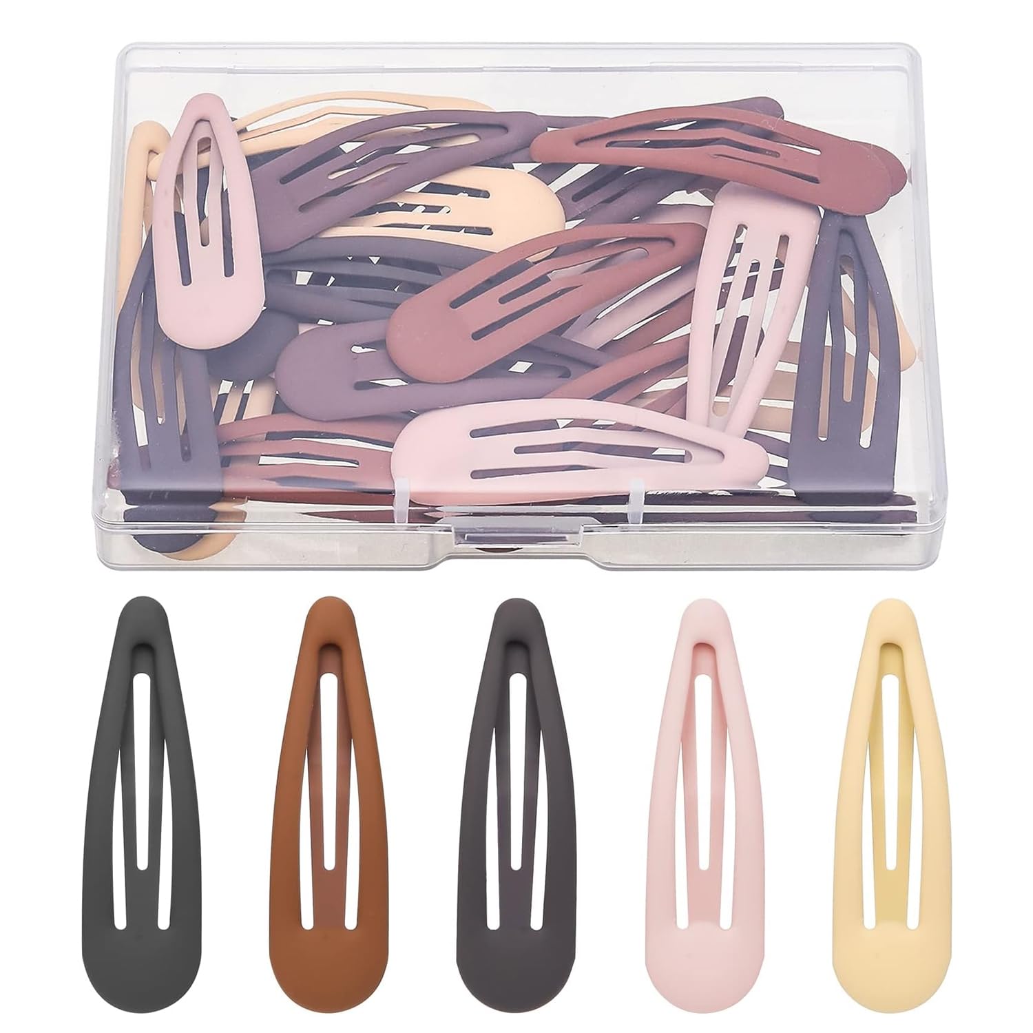 30pcs Color Hair Clips 2 Inch Snap Hair Clips Non-Slip Metal Hair Clip Women Snap Clip for Women Suitable for Girls, Children Colorful Small Hairs Barrettes Hairs Accessories