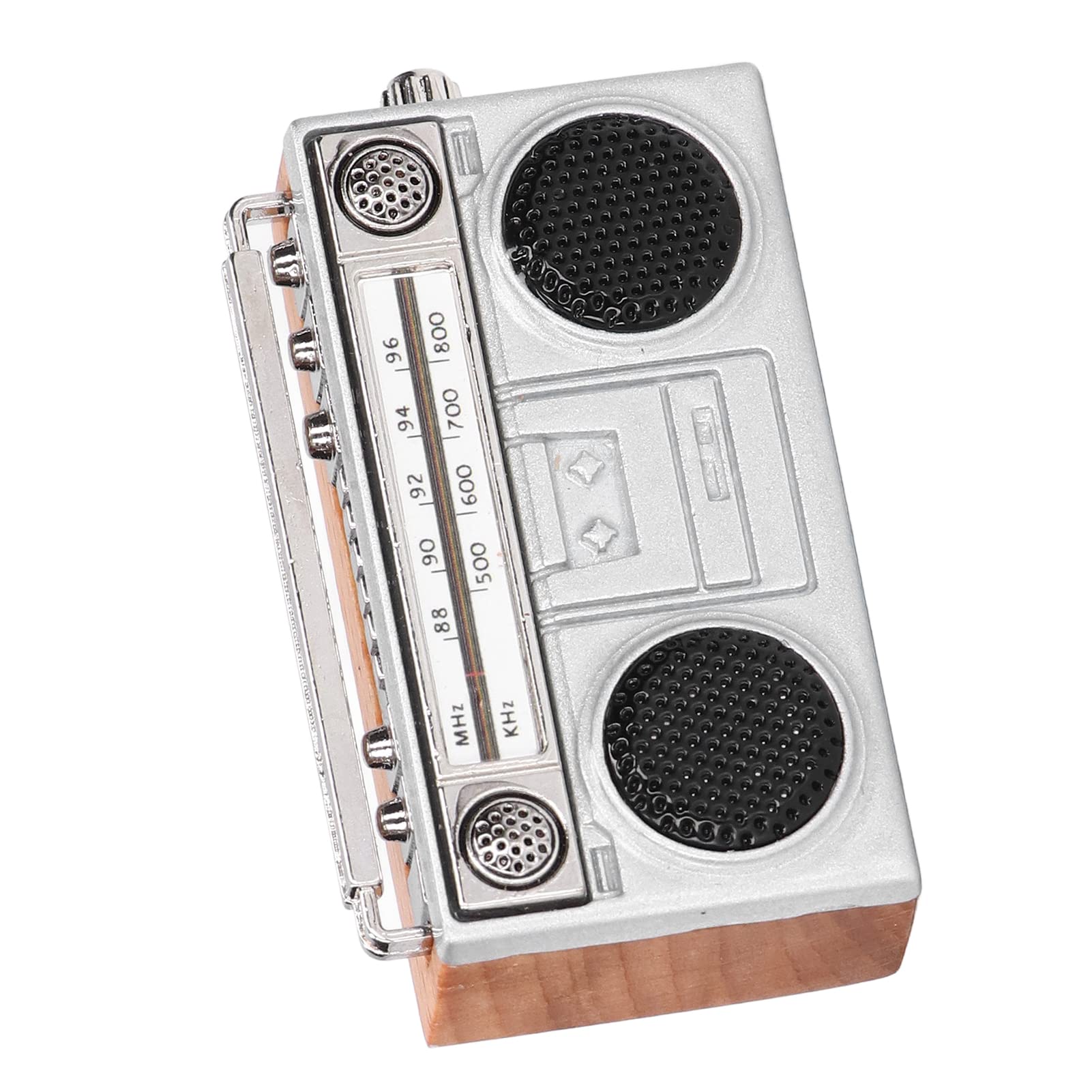 Dollhouse Radio Toy, Composite Wood+Alloy Simulated Miniature Retro Radio 1:12 Scale Dollhouse Accessories Weihnachten Guojiajia Toy