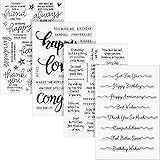 4 Sheets Words Clear Stamps for Card Making