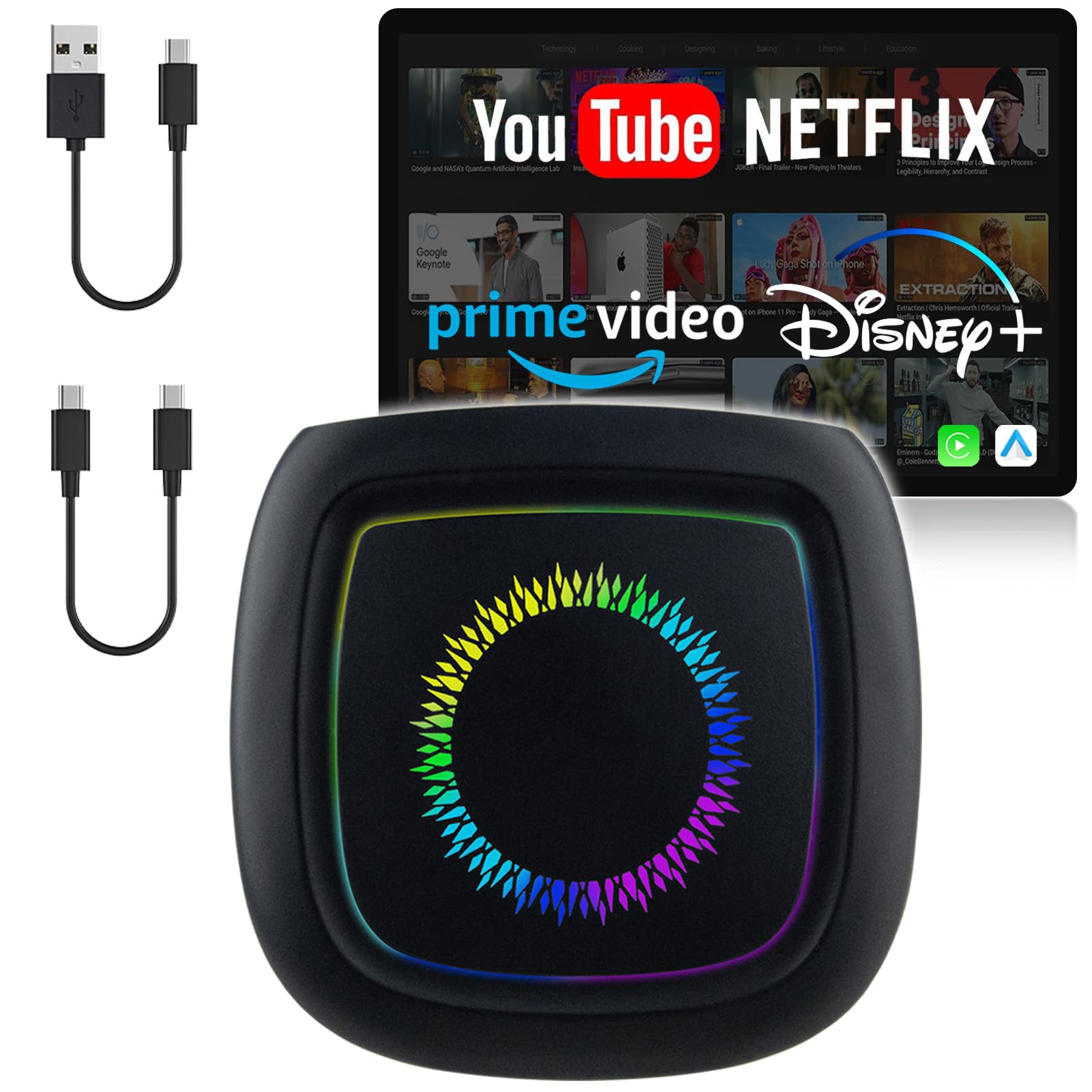 Photo 1 of Magic Box 3.0 – 2026 Upgrade, Qualcomm Snapdragon Multi-Core, Support Netflix/YouTube/Dinsey+/Prime Video/256G TF Card etc., Streaming Video Box with Wireless CarPlay & Android Auto Adapter