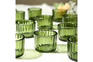 TRIRITE 36pcs Green Tealight Candle Holders for Wedding Decor, St. Patrick Votive Candle Holders DIY Wax Filling Clear Glass Romance for Birthday, Candle Holders for Table Gift Home Decoration（Green，36）