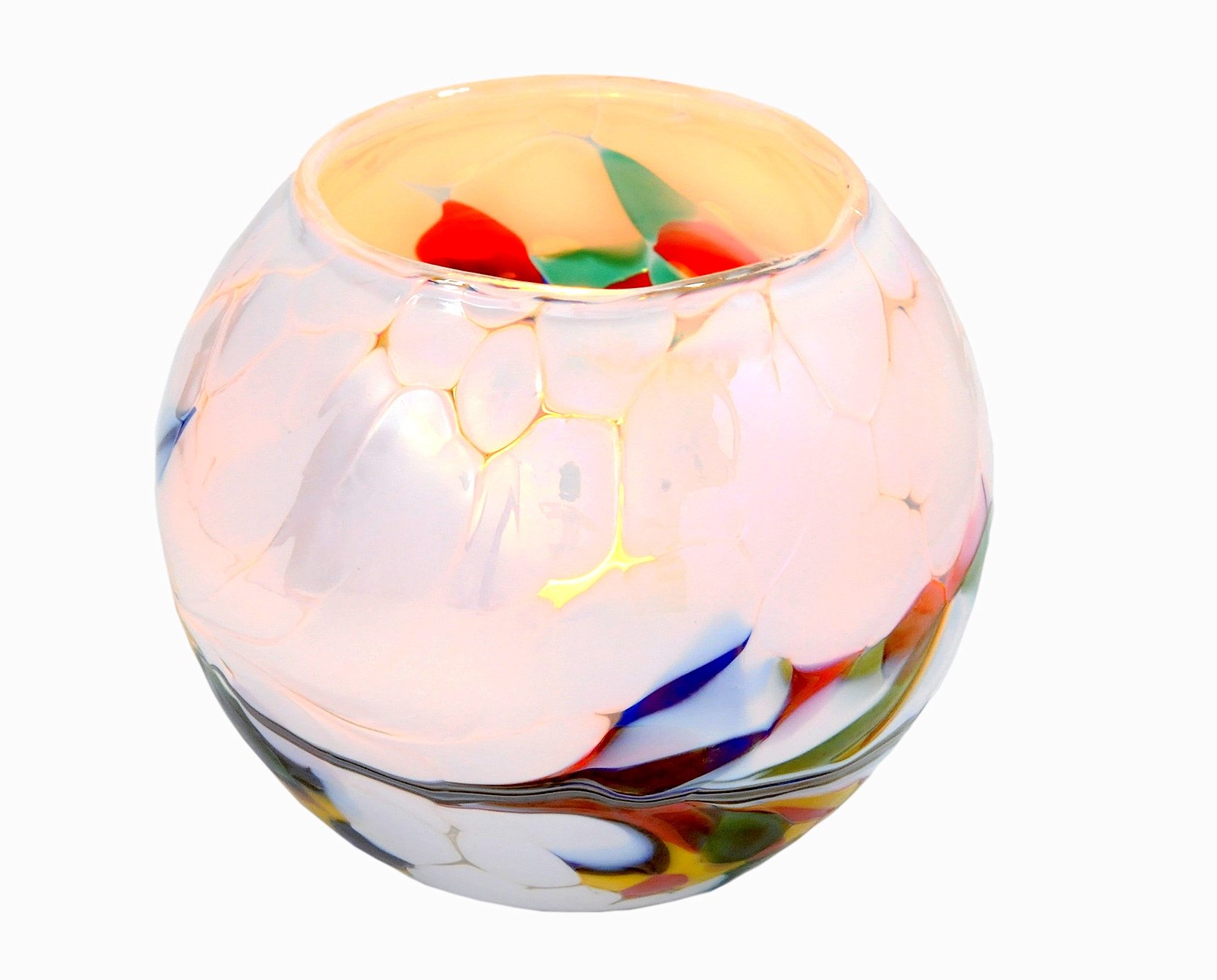 D&J Glassware Friendship Mini Globe Tea Light in a White Colour