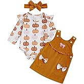 Ayalinggo My First Halloween Baby Girl Outfit Newborn Pumpkin Skirt Romper Set Happy Thanksgiving Clothes With Knot Headband