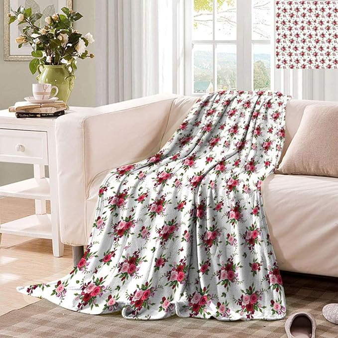 Flowers Super Soft Blankets, Bridal Bouquets Pattern with