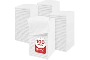 Orighty Microfiber Washcloths Bulk Towels Set 100 Pack, Highly Absorbent and Soft Feel Face Cloths, Multi-Purpose Wash Cloths & Hand Towels for Bathroom, Hotel, Spa, and Gym, 12x12 Inch, White