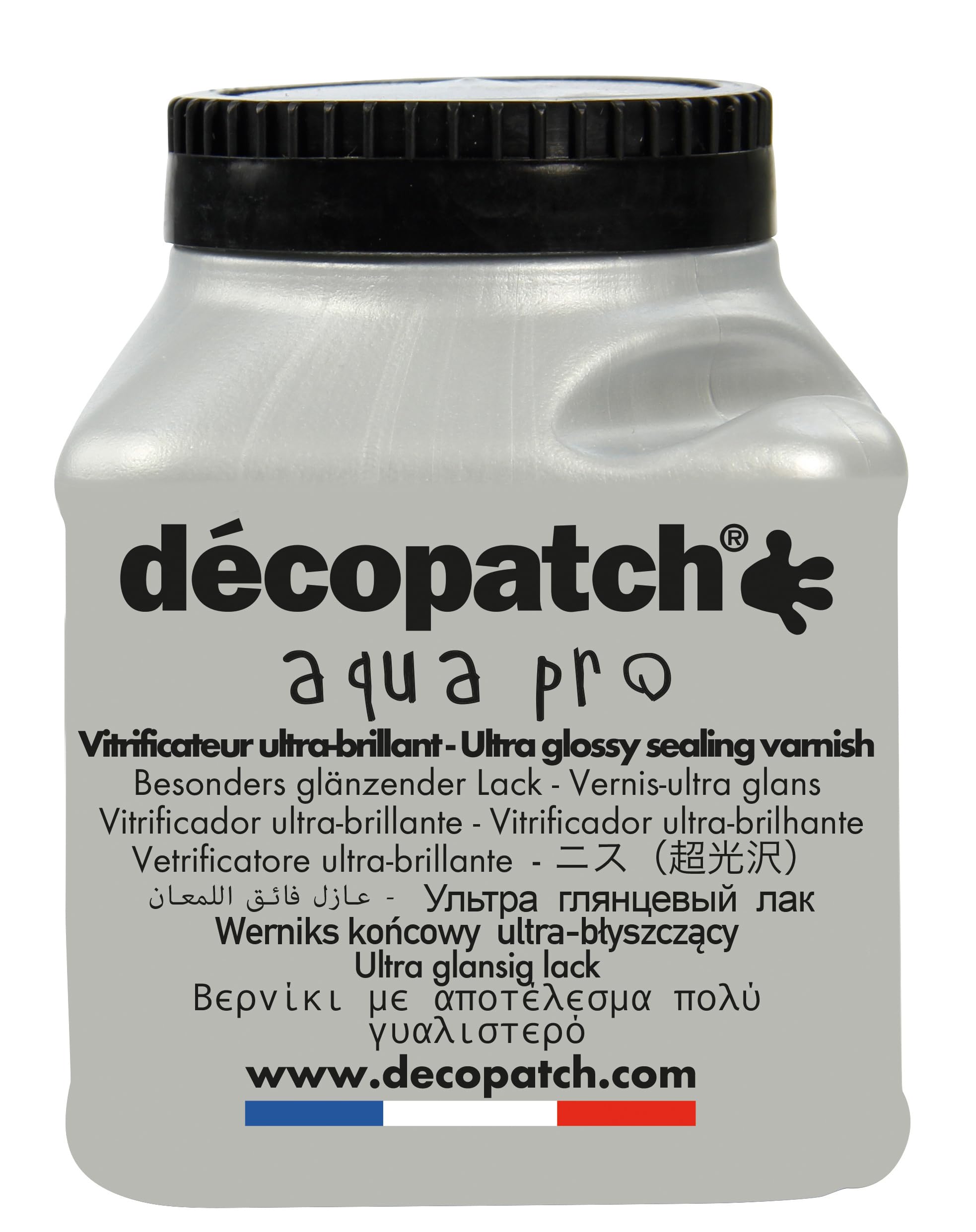 Décopatch - Ref VAUB180AO - Aqua Pro Ultra Glossy Sealing Water-Based Varnish - Glossy Finish - Can Protect Maché Item From Heat, Moisture & Detergents - 180ml Bottle