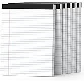 AILZFEI 300 Sheets White Legal Pads 8.5 x 11 Wide Ruled 6 Pack Notebook Paper Note Pad 50 Sheets per Notepad Perforated Writing Pad Study Back 8x11 Pads of Paper