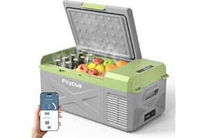 Pitycbo Car Refrigerator 12v Portable Fridge for Car, Auto 17 Quart Freezer Compressor Cooler, -4℉—68℉ 12/24V DC 100~240 Volt AC for Truck, Camping, Travel, Vehicles, RV