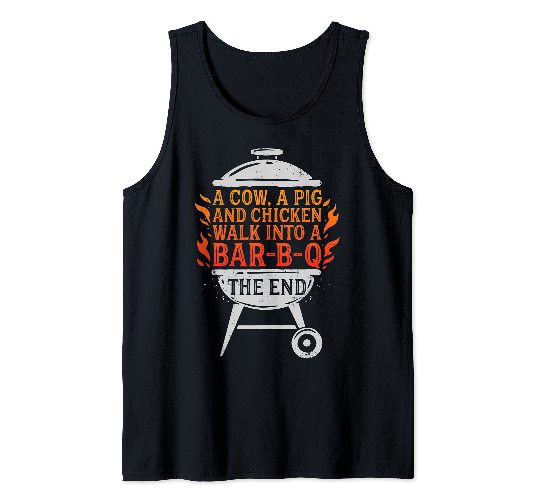 Chef A Cow A Pig And A Chicken Walk Into A BBQ Barbecue Tank Top