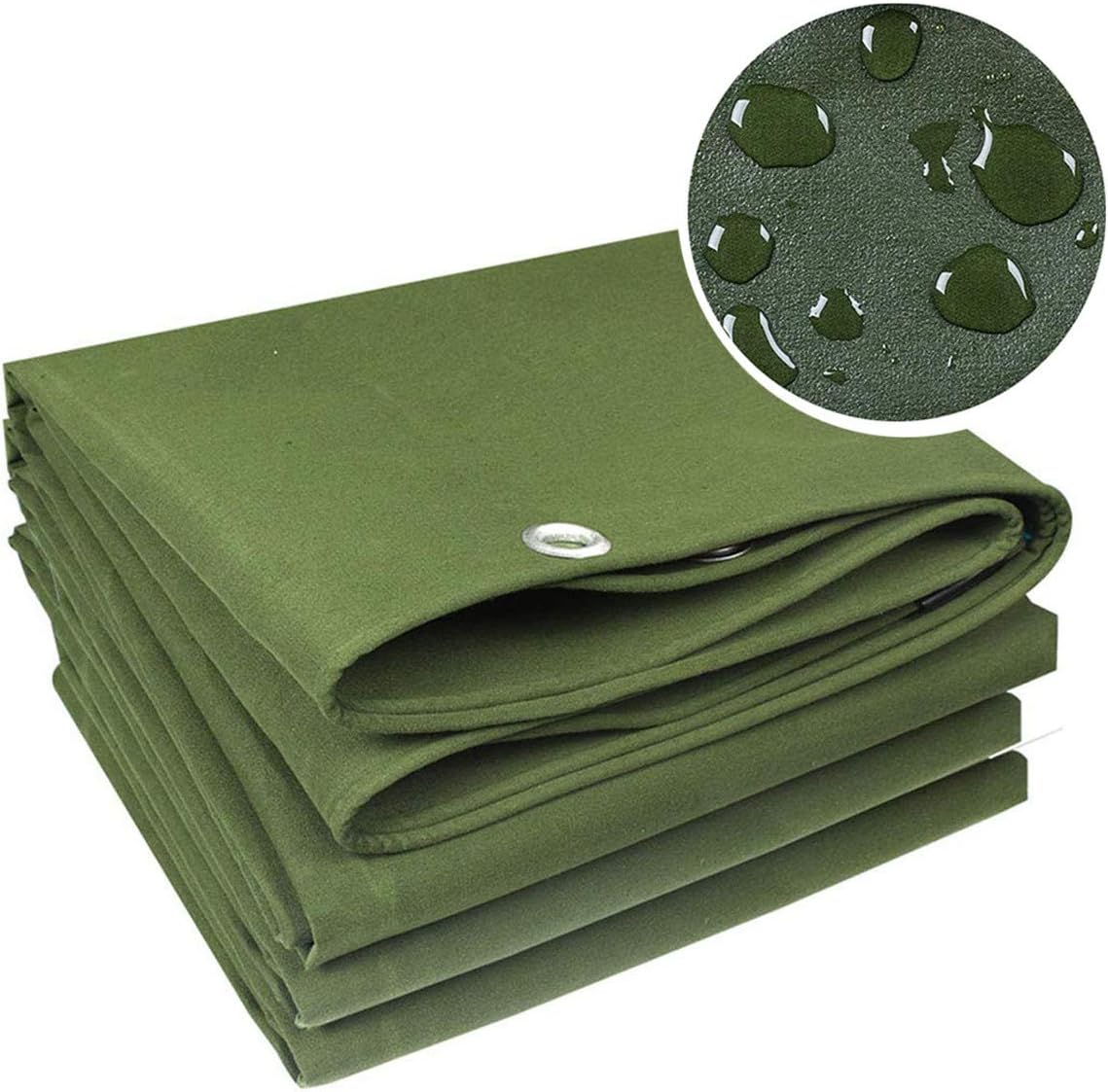 WLMGWRXB Heavy Duty Waterproof Tarps, Canvas Tarpaulin with Grommets, Outdoor/Reversible Reinforced Multi-Purpose tarp,3x4m/12x16Ft