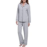 PajamaGram Pajama Set For Women - Pajamas Women Jersey Boyfriend, 100% Cotton