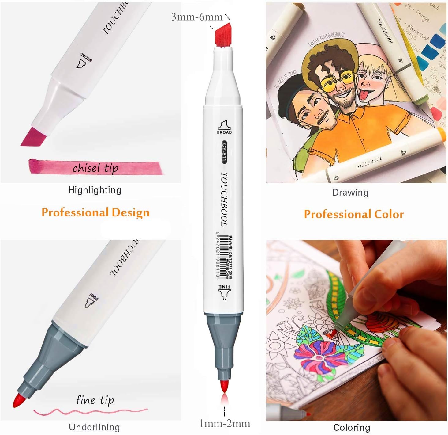 80 Colors Alcohol Markers Pen Set, Fany Artist Drawing Art Markers for Kids Adult Coloring Book Artist Dual Tip Markers Twin Permanent Markers Drawing Illustration (White Shell)
