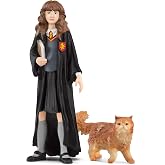 Schleich Harry Potter - 2Pc Hermione Granger &amp; Crookshanks | 42635 | Harry Potter Figurine, Wizarding World Figures,