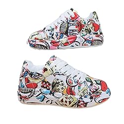 Breathable Low-top Lace-up Graffiti Running Shoes