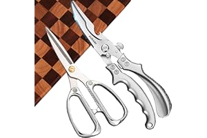 AUDAMI Kitchen Shears 2 Pack,Kitchen Scissors All Purpose Heavy Duty Scissors for Food Scissors,Stainless Steel Utility Scissors Dishwasher Safe,Poultry Shears Heavy Duty Meat Scissors,Cooking Scissors
