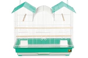 PREVUE PET PRODUCTS Prevue Hendryx SP1804TR-2 Triple Roof Bird Cage, Teal and White, 1/2"