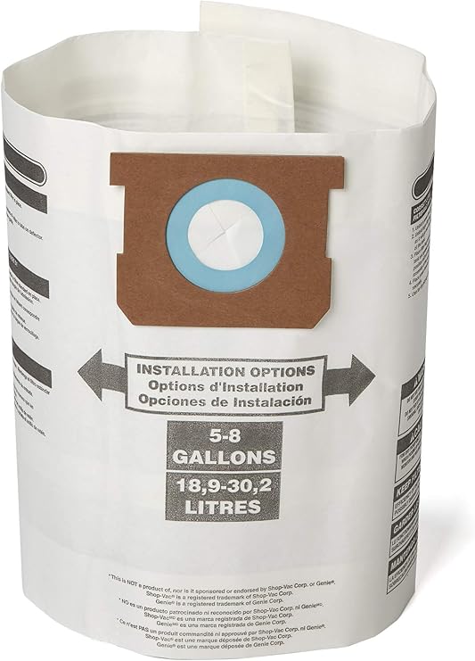 CRAFTSMAN CMXZVBE38767 General Purpose Wet Dry Vac Dust Collection Bags