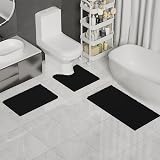 wyewye Bath Mat 40x60cm Chenille Non-Slip Absorbent Quick Dry Black view 6