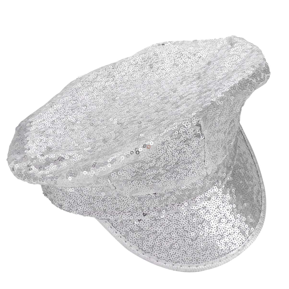 Sequin Hat Wide Captain Hats Steampunk Caps Glitter Hip- hop Hat for Women Men Performance Costume Party Props