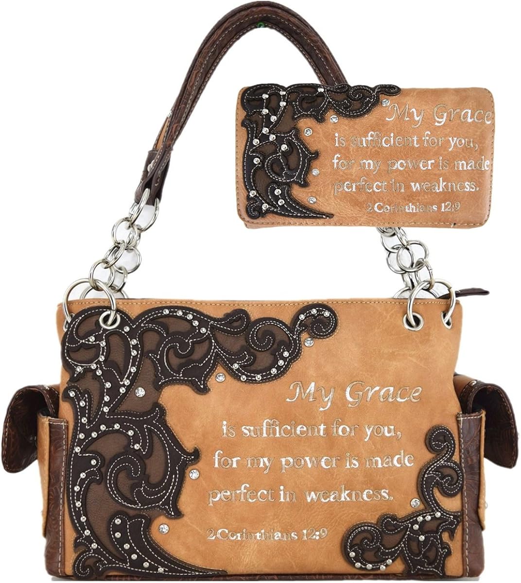 Embroidered Bible Verse Hobo Shoulder Bag western bags