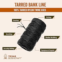 Texas Bushcraft Tarred Bank Line Twine - #36 Black