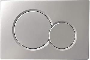 GURREZIN Dual-Flush Actuator Plate for Matte Silver in Wall Tank Systems Compatible with Geberit 115.770.46.5