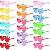 Pibupibu 20 Pack Kids Heart Sunglasses Bulk Party Favors Rimless Colorful Heart Glasses for Girls Boys