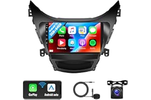 SIXWIN 2G+64G Android Car Stereo for Hyundai Elantra 2011 2012 2013 Radio with Wireless Apple Carplay Android Auto Bluetooth 9 inch Touchscreen with GPS Navigation WiFi HiFi FM RDS Backup Camera MIC