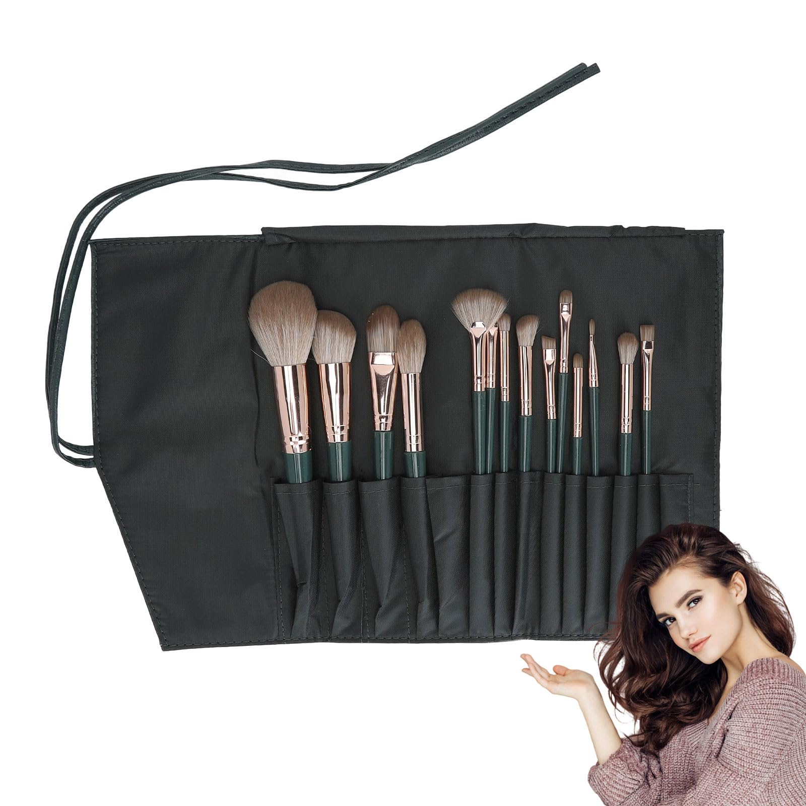 14Pcs Makeup Brushes Set, Concealers Eye Shadows Blushes Set, Soft Bristles Durable Metal Handles Perfect Sensitive Skin