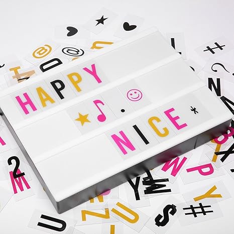 Cine caja de luz, M. forma LED letras caja de luz con 3 colores 204 letras