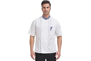 Nanxson Unisex Chef Coat Men Snap Jacket Long/Short Sleeve Restaurant Kitchen Hotel Uniform CFM0089