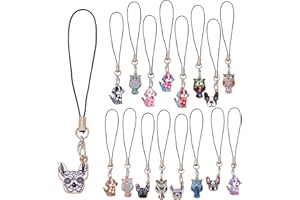 BEEFLYING Phone Strap Charms Pendants Decoration Kawaii Alloy Pendants for Cell Phone Keychain Bag