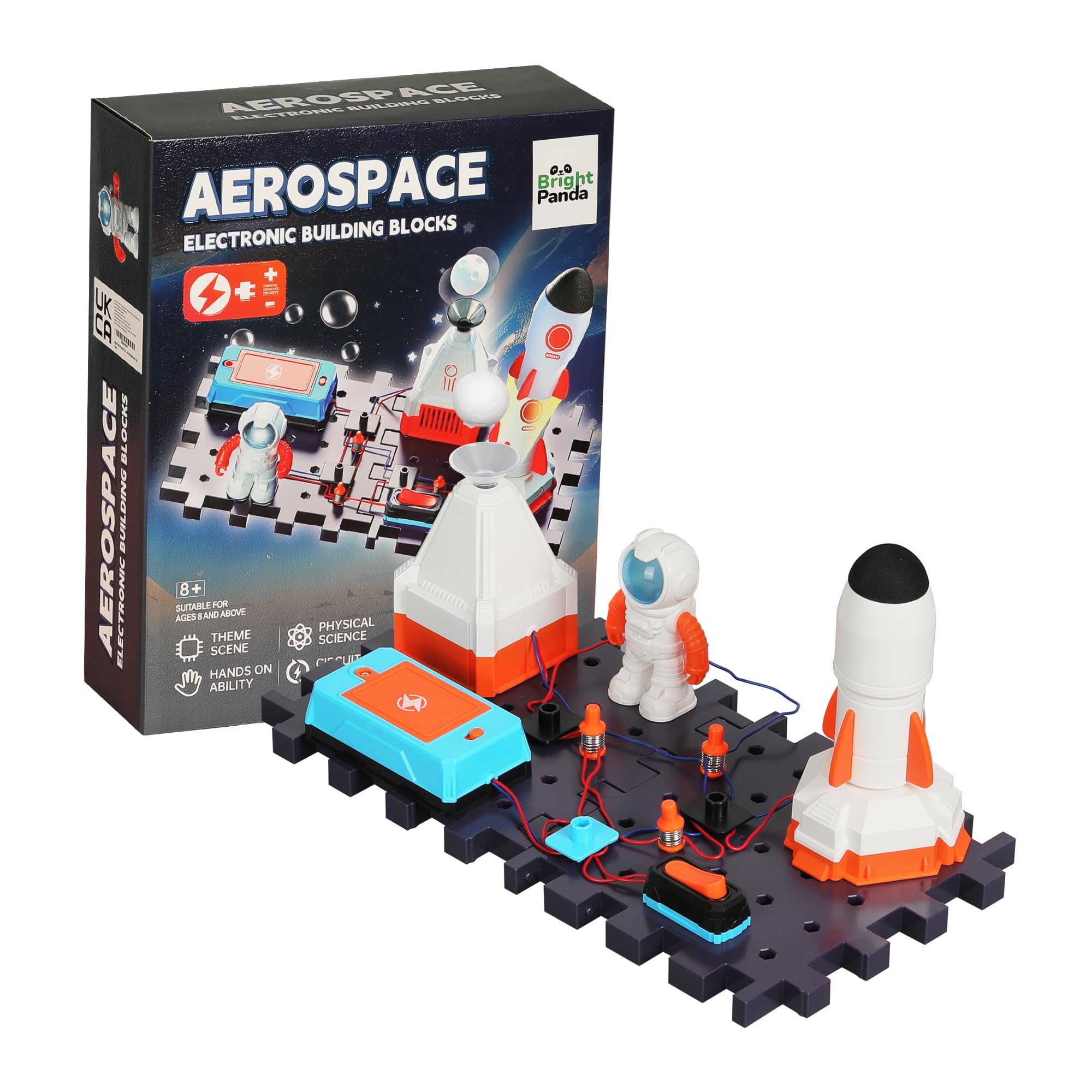 Bright Panda Electric Circuit Kits for Children, Educational Space Toys STEM Toys with 100+ Science Experiments for Kids, Build Your Own Science Kit (Starter Set (Aerospace))