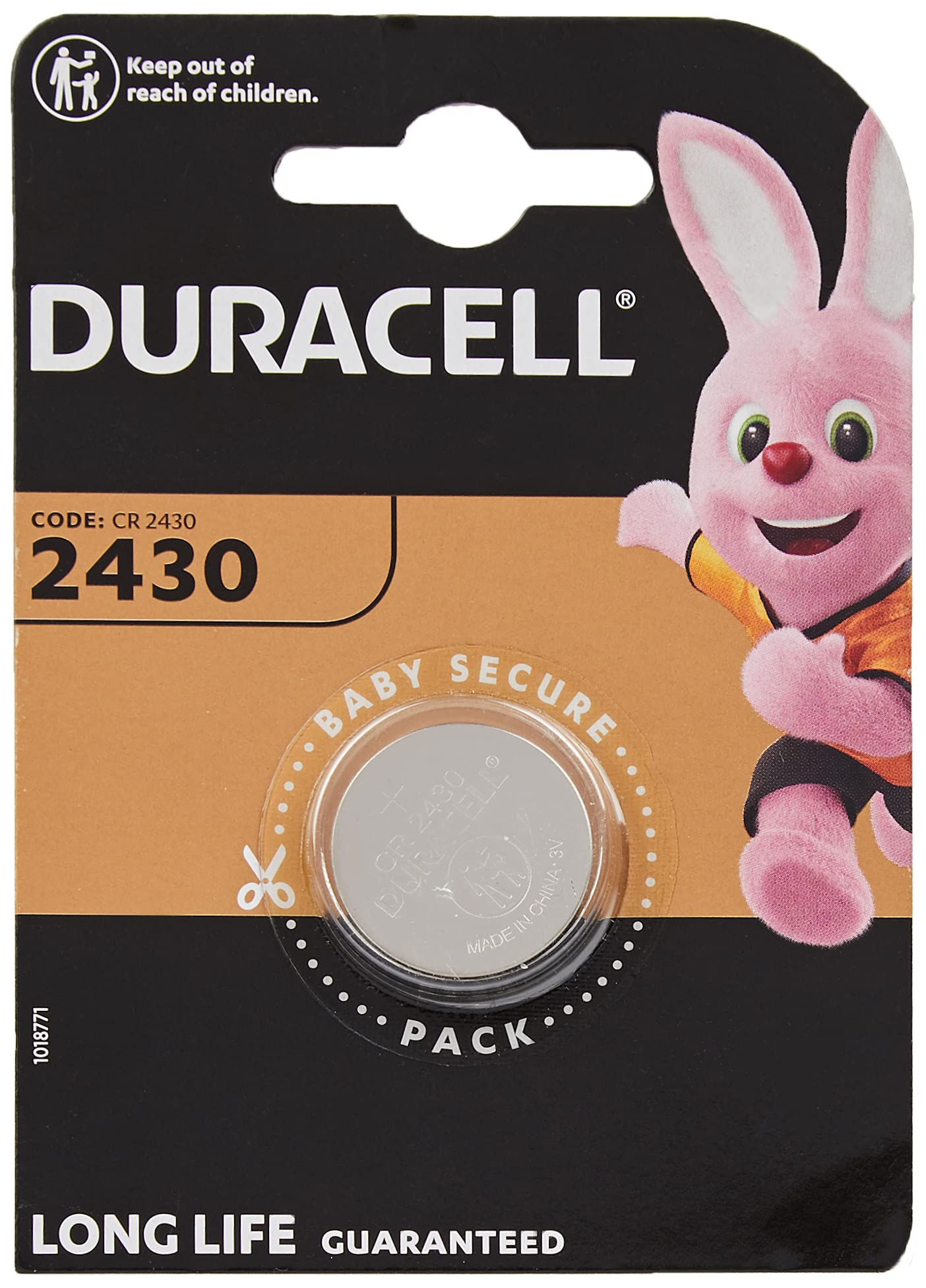 Duracell Battery Electronics 2430 Lithium Coin Cell (CR2430) 3V Pack of 1