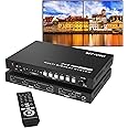 MT-VIKI 4K Video Wall Controller 2X2 with 2 HDMI Input+ 4 HDMI Output, TV Wall Controller 4K30Hz Support Point-to-Point Display + 180° Degree Rotate + 3.5MM Audio [Non-Stretching & Non-deforming]