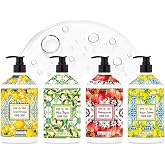 Soap Tiles Hand Soap | Home and Body Company | 21.5 fl oz Bottles | 4 Pack | Sweet Orange | Olive Thyme | Pomegranate | Meyer Lemon