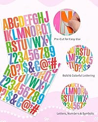 Uniclife 10 Sheets Letter Stickers, 500 Pcs
